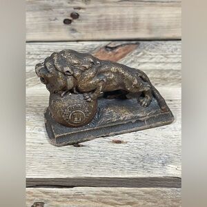 Lions Club International Statue 3x4 Gold Engraved Insignia Desk Animal Figurine